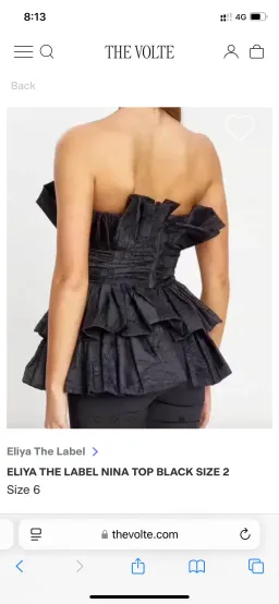 Eliya The Label Nina Top Black Size 10/M for rent on The Volte - image 5