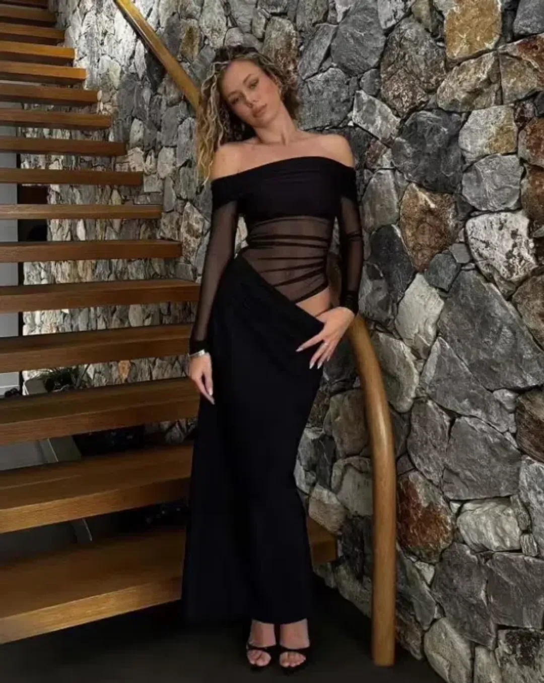 Benni Yasmin Off-Shoulder Maxi Dress Size 8 for rent on The Volte - main image