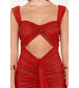 She is Ollá Imogen Maxi Dress in Cherry Red Size AU 10 for rent on The Volte - image 6