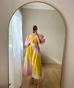 Aje Cloud Burst Puff Sleeve Cropped Top & Midi Skirt AU 8 for rent on The Volte - image 4