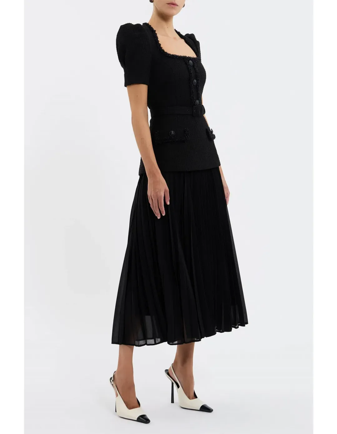 Rebecca Vallance Zariah Midi Dress Black Size 6 for rent on The Volte - main image