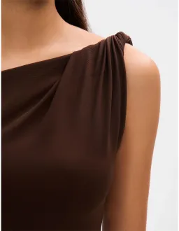 Misha Sisal Mesh Maxi Dress Brown Size 10 for rent on The Volte - image 2