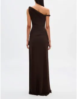 Misha Sisal Mesh Maxi Dress Brown Size 10 for rent on The Volte - image 3