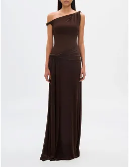 Misha Sisal Mesh Maxi Dress Brown Size 10 for rent on The Volte - image 1