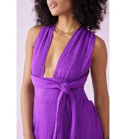 Faithfull The Brand Tropiques Maxi Dress Violet size 10 for rent on The Volte - image 4
