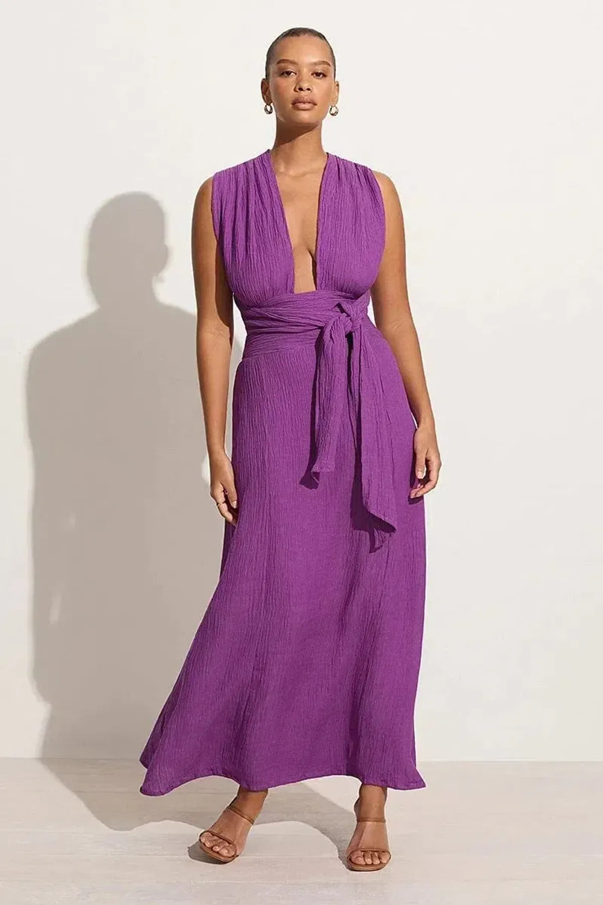 Faithfull The Brand Tropiques Maxi Dress Violet size 10 for rent on The Volte - main image