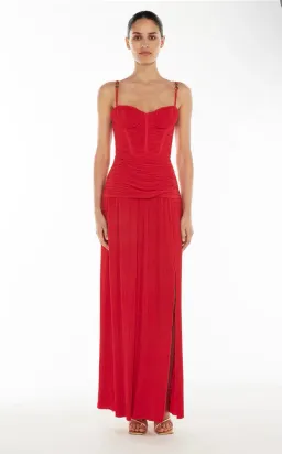 Manning Cartell  Double time pleat dress in red Size 12 for rent on The Volte - image 2