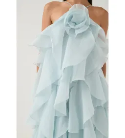 Aje Pandorea Layered Maxi Dress Silver Blue Size AU 12 for rent on The Volte - image 5