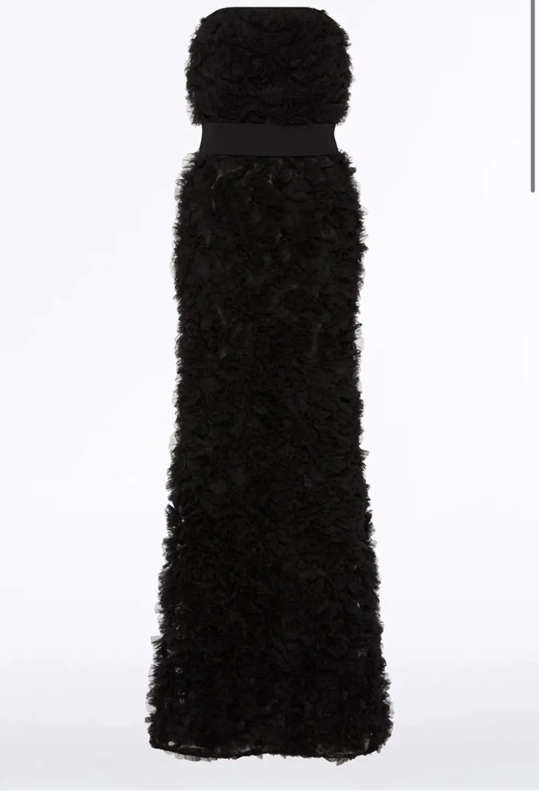 Carla Zampatti Ruffle Strapless Dress Black Size AU 8 for rent on The Volte - main image