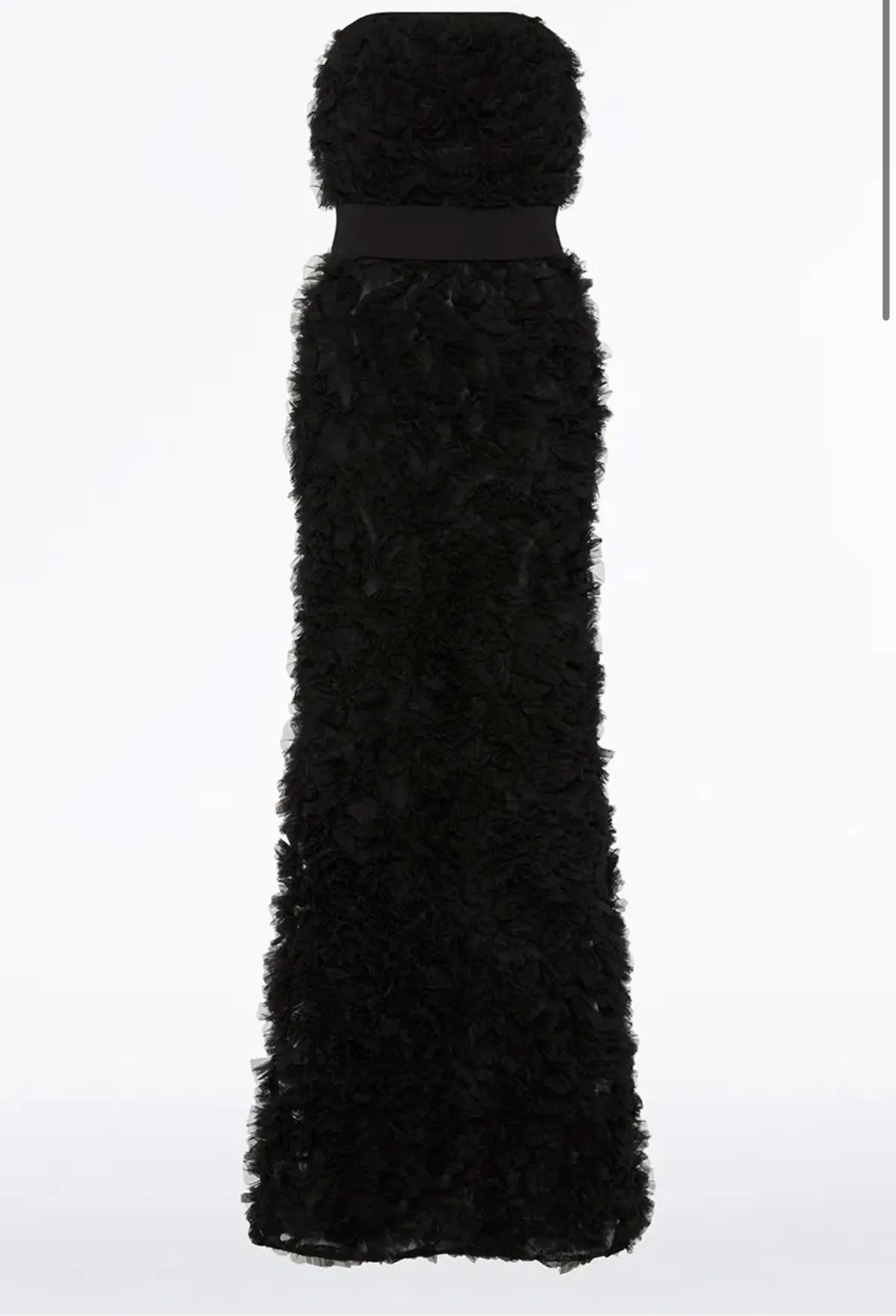 Carla Zampatti Ruffle Strapless Dress Black Size AU 8 for rent on The Volte - main image