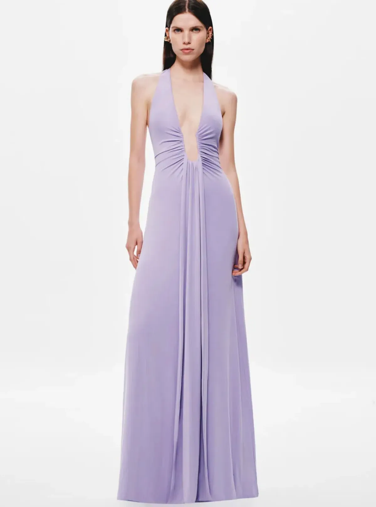 MISHA Jennifer Cupro Maxi Dress Lilac Size 6 for rent on The Volte - main image