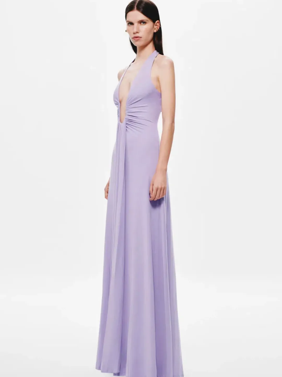MISHA Jennifer Cupro Maxi Dress Lilac Size 6 for rent on The Volte - main image