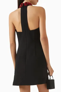 Rebecca Vallance Rosetta Halter Mini Dress Black Size 8 for rent on The Volte - image 5