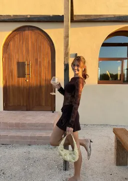 Benni Oskar Mini Dress Brown Size 6 for rent on The Volte - image 3