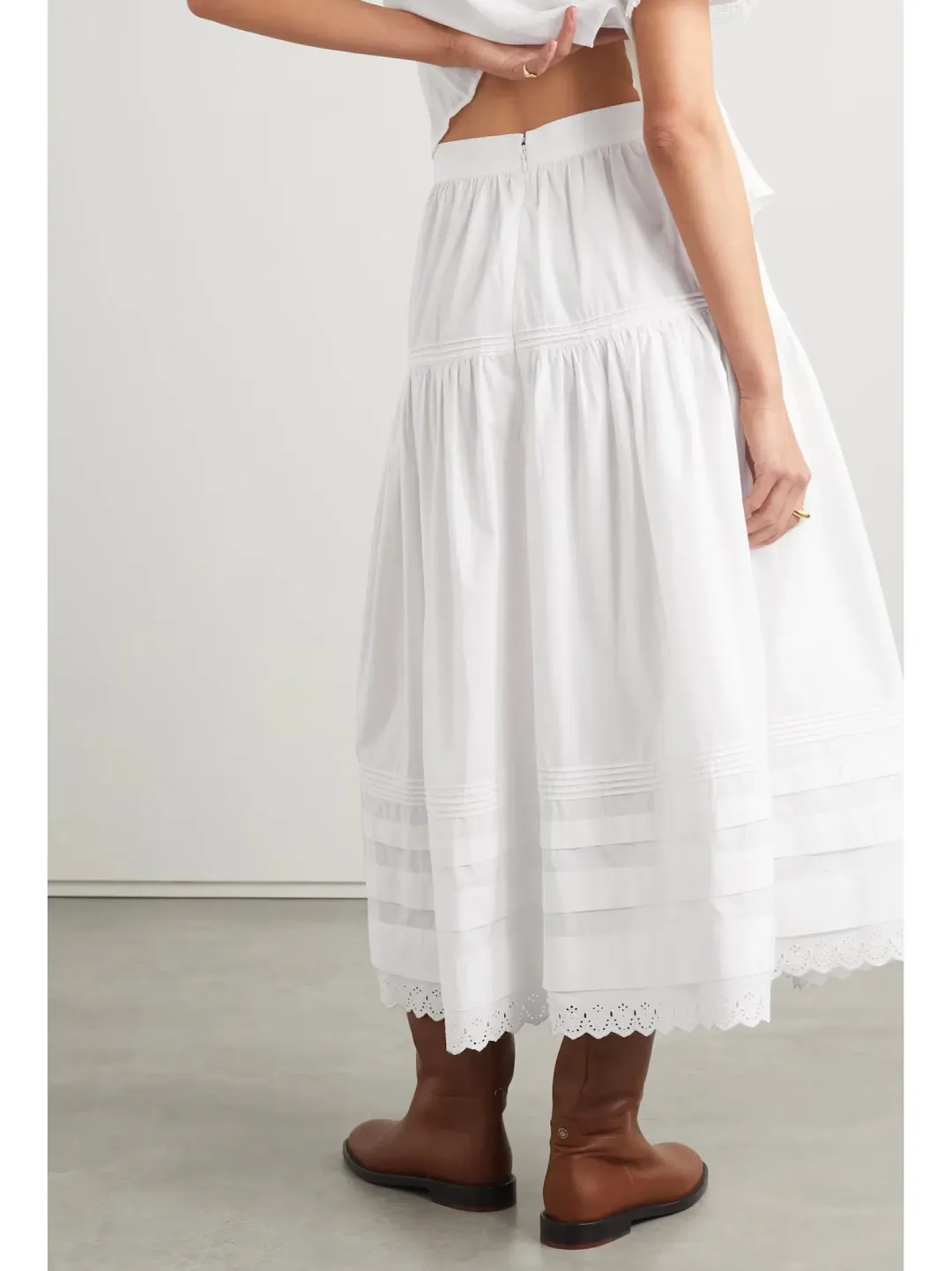 DÔEN Sebastiane White Midi Skirt Size 10 for rent on The Volte - main image