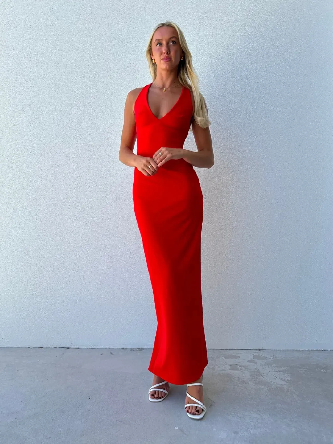 Effie Kats Eiza Gown in Cherry Red Size XS/AU 6 for rent on The Volte - main image