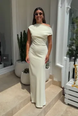 Odd Muse The Ultimate Muse Drape Back Maxi Dress Buttercream Size M/AU 10 for rent on The Volte - image 1