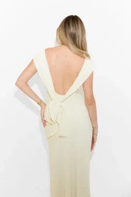 Odd Muse The Ultimate Muse Drape Back Maxi Dress Buttercream Size M/AU 10 for rent on The Volte - image 4