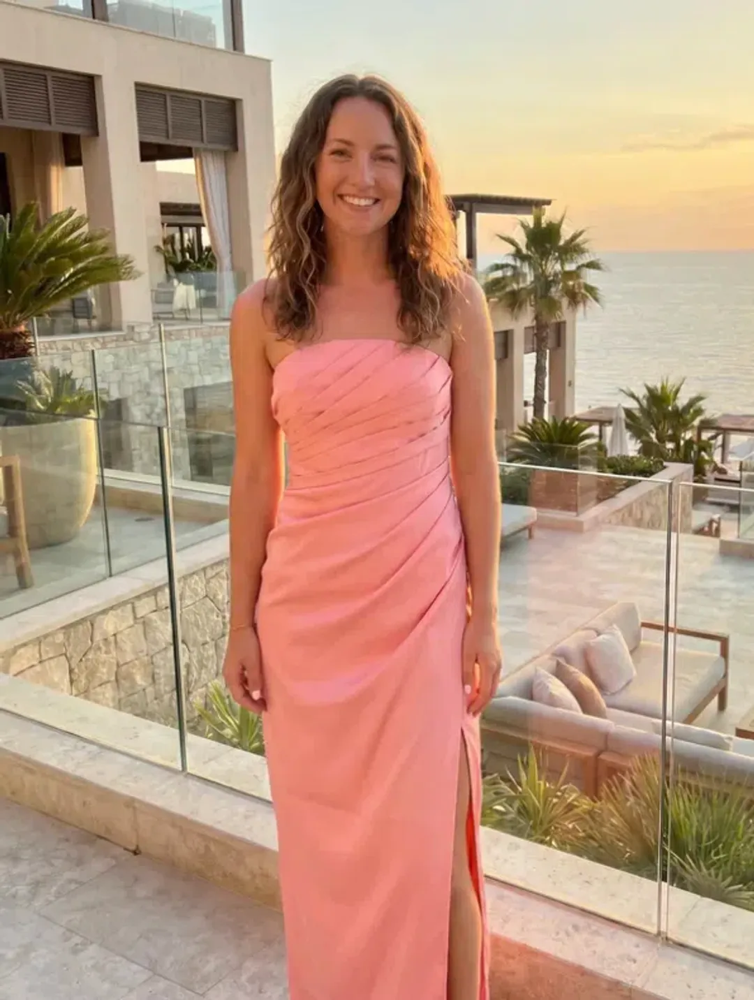 Rachel Gilbert Mira Gown in Blush Pink Size 2 / AU 10 for rent on The Volte - main image