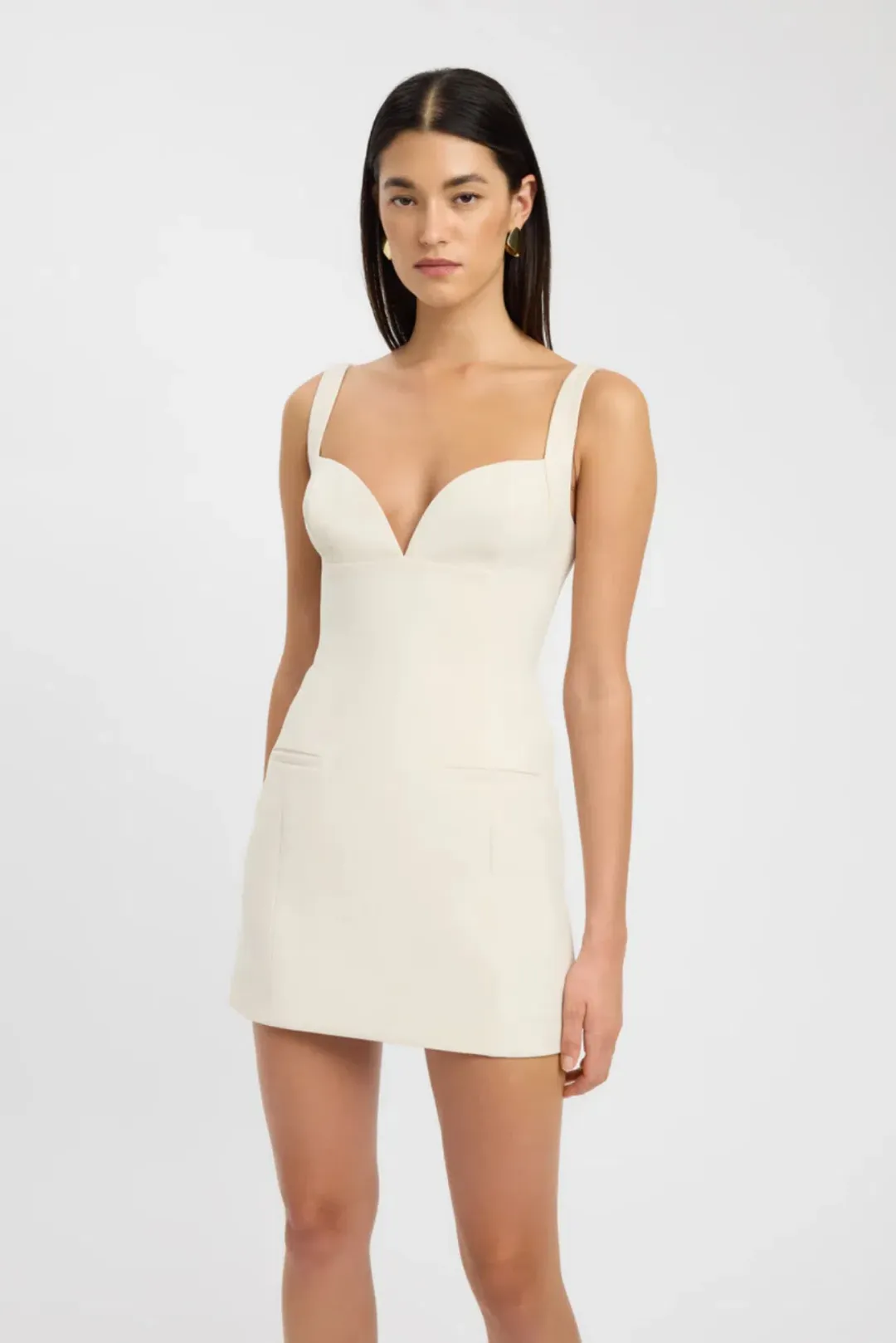 Kookai Alto Bustier Mini Dress in Almond Milk Size 8  for rent on The Volte - main image