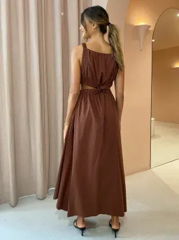 Camilla and Marc Coppola Maxi Dress Cinnamon Chocolate Size AU 12 for rent on The Volte - image 2