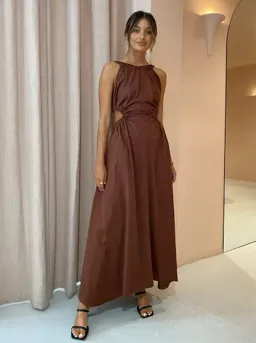 Camilla and Marc Coppola Maxi Dress Cinnamon Chocolate Size AU 12 for rent on The Volte - image 1