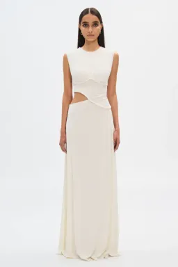 Misha The Sierra Jersey Gown Ivory White Size 12 for rent on The Volte - image 6