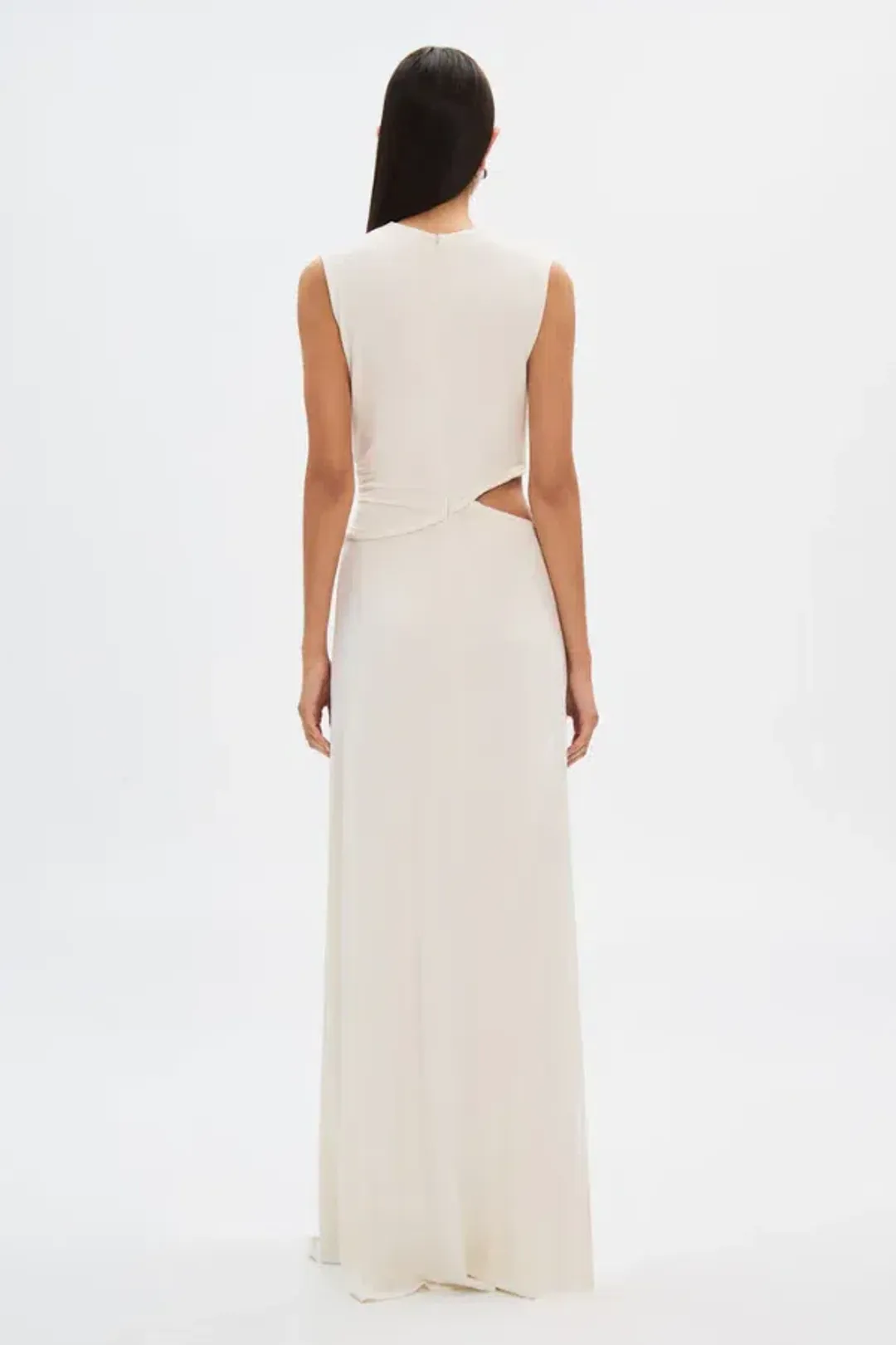 Misha The Sierra Jersey Gown Ivory White Size 12 for rent on The Volte - main image