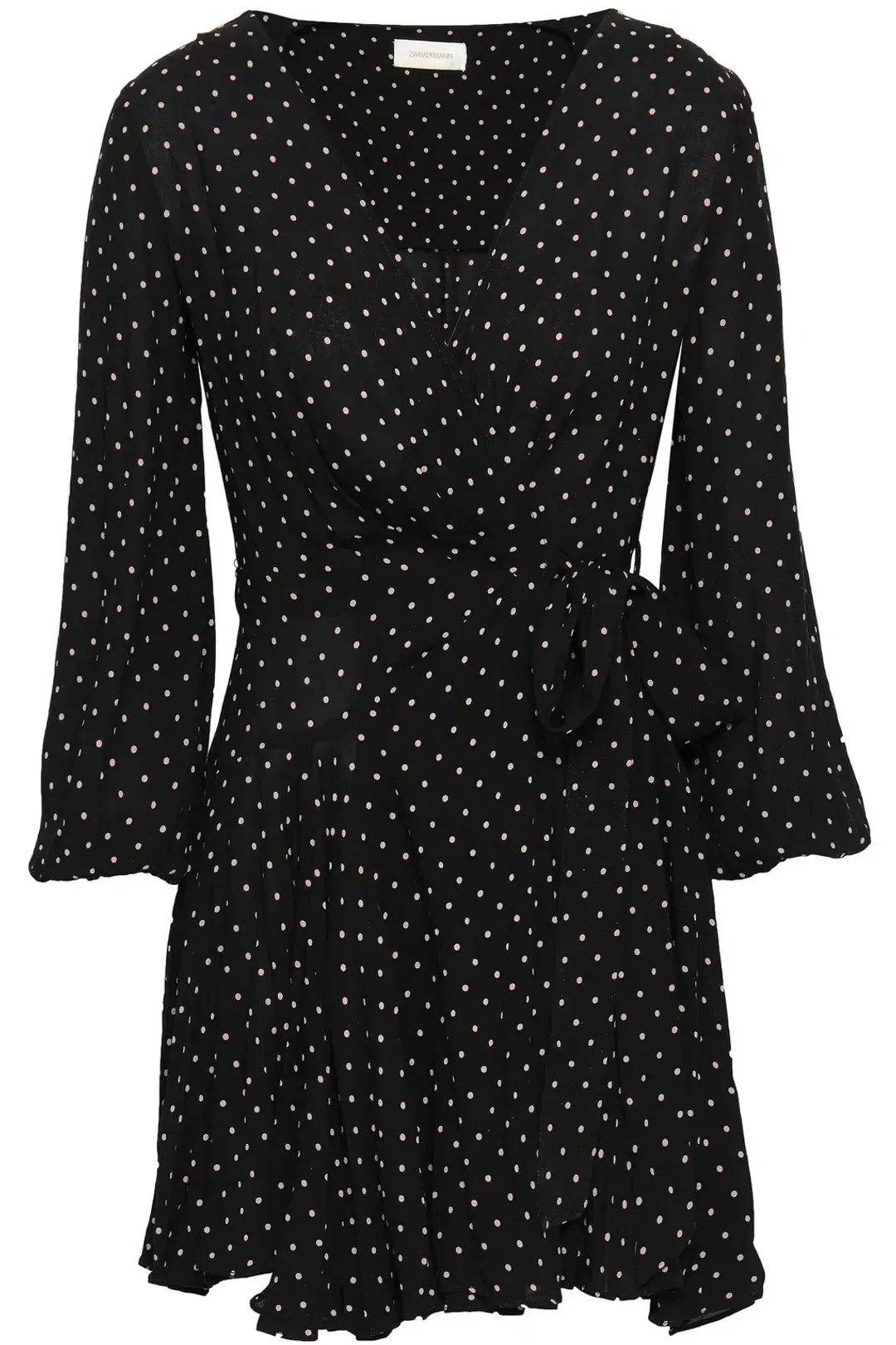 Zimmermann Stranded Wrap Mini Dress Polka Dots Size 0/AU 8 for rent on The Volte - main image