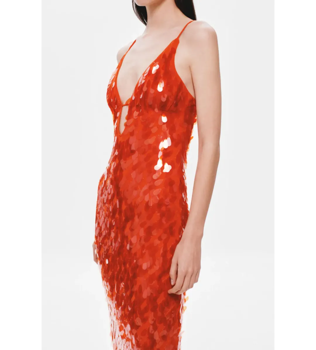 Misha Sapphire Sequin Maxi Red Size 14 for rent on The Volte - main image