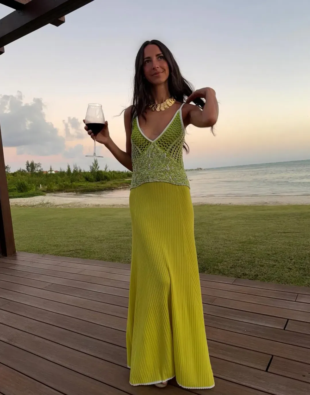 Christopher Esber Grafted Duo Cami Gown Yellow Size S / Aus 8 for rent on The Volte - main image