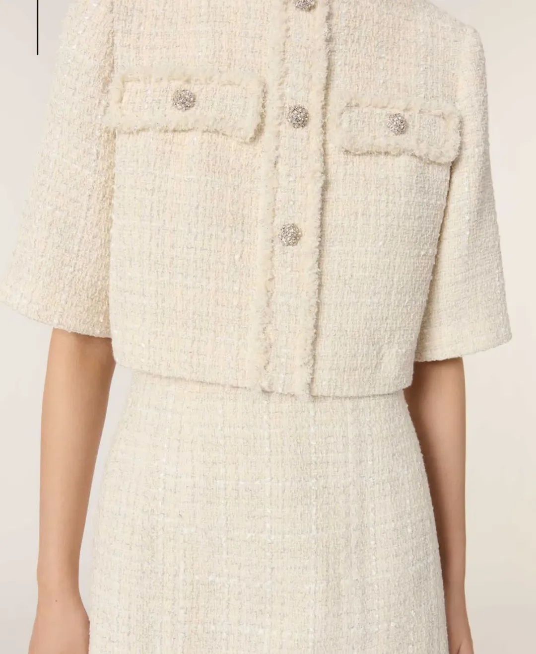 Maje Reims Dress & Jacket Cream Size 10 for rent on The Volte - main image