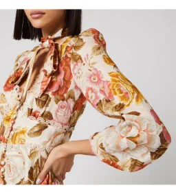 Zimmerman Bonita Linen Dress Lemon Floral Size 2 / AU 12 for rent on The Volte - image 4