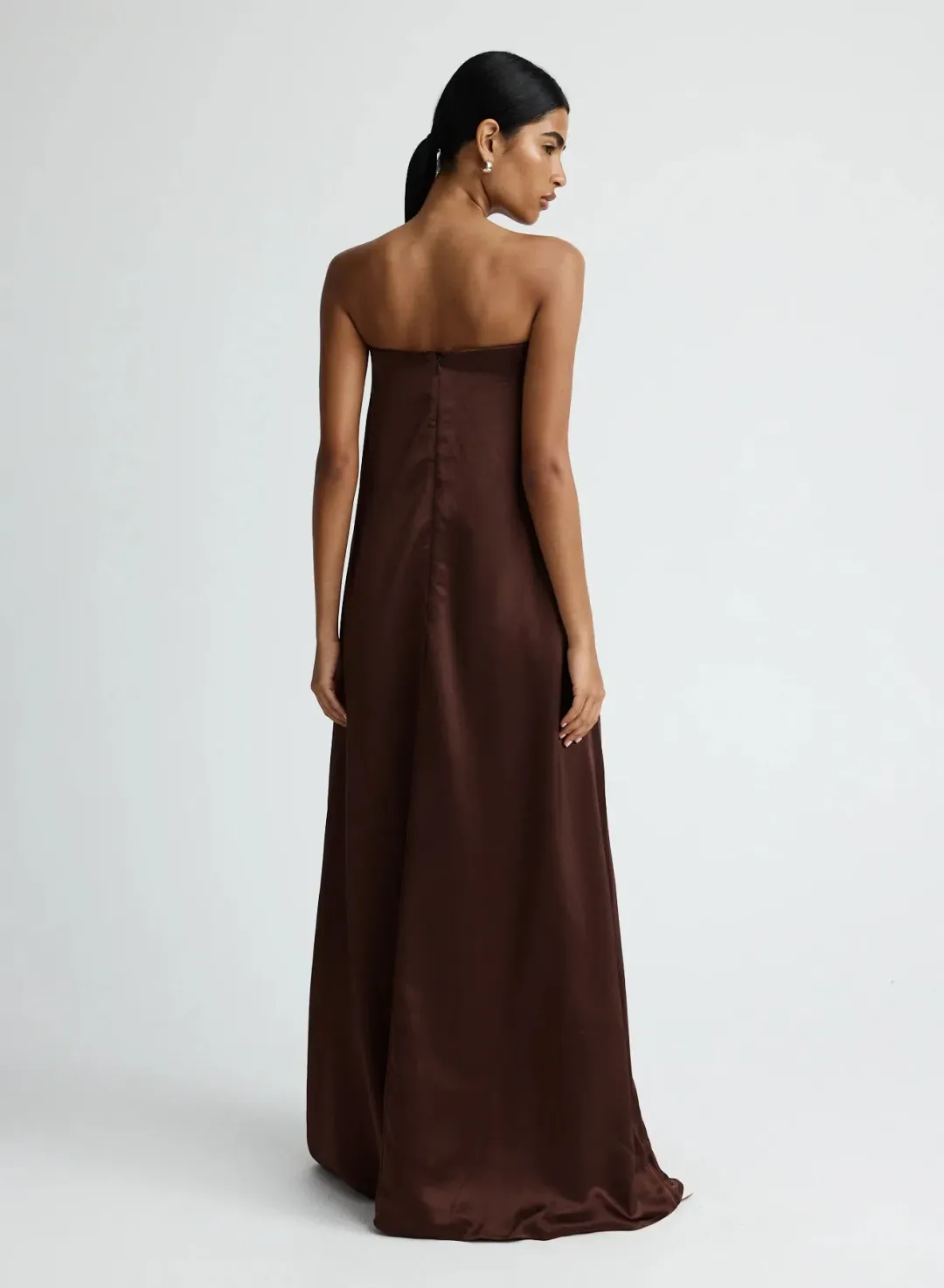 Anna Quan Delfina Gown Chocolate Brown Size 8 AU for rent on The Volte - main image