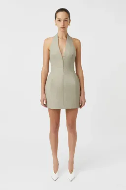 Camilla and Marc Pompidou Mini Dress Olive Marle Size 10 for rent on The Volte - image 1