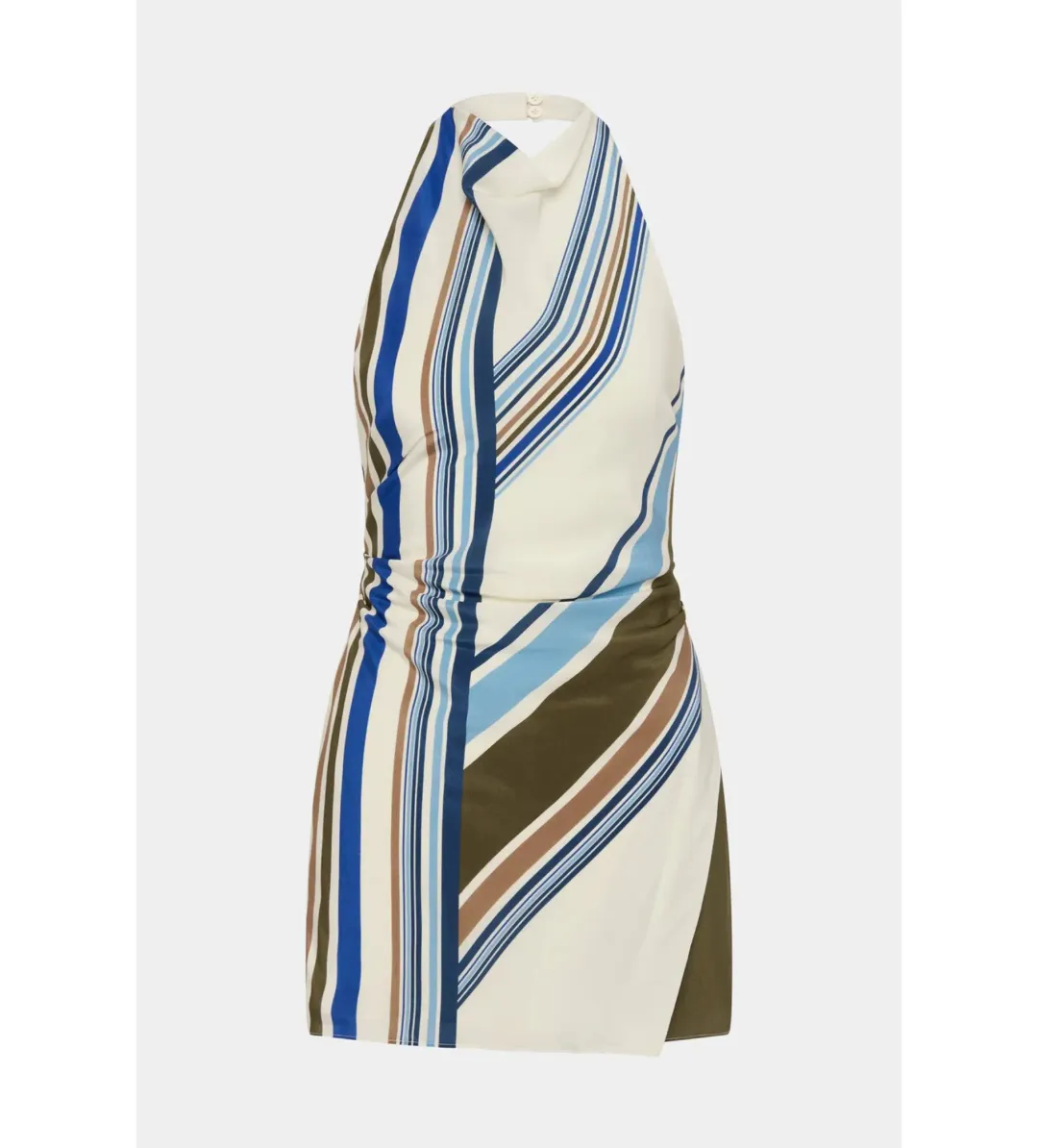 Sir The Label Thistle Halter Mini Dress Blue Baiadera Size AU 6 for rent on The Volte - main image