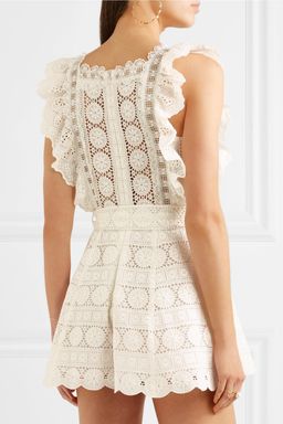 Zimmermann Kali Daisy Playsuit Ivory Size 1 / AU 8 for rent on The Volte - image 4