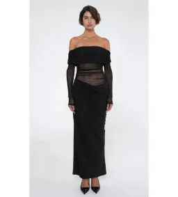 Benni Yasmin Off-Shoulder Maxi Dress Black Size AU 10 for rent on The Volte - image 1