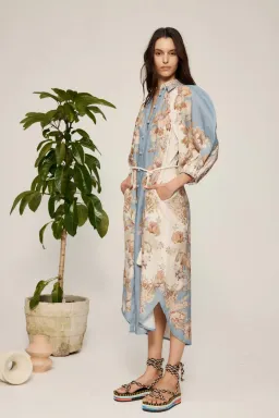 Alemais Blythe Midi Shirtdress Sky Blue Size AU 6 for rent on The Volte - image 1