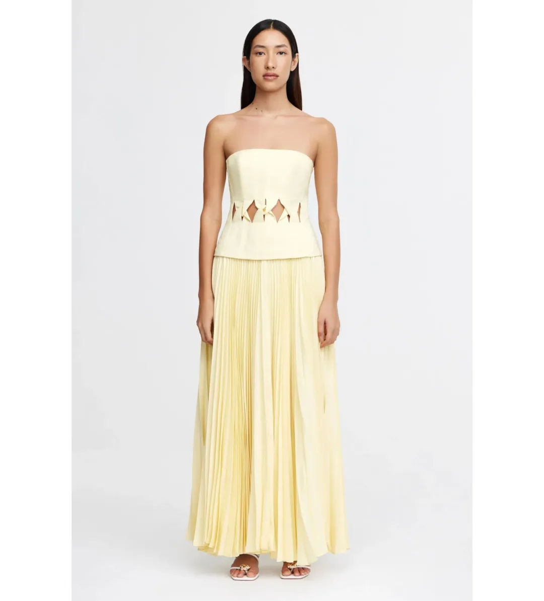Acler Newbewick Maxi Dress in Lemon Sorbet Size AU 10 for rent on The Volte - main image