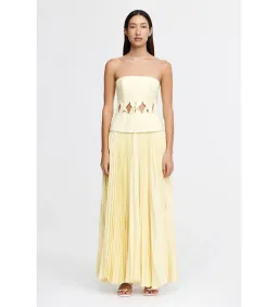 Acler Newbewick Maxi Dress in Lemon Sorbet Size AU 14 for rent on The Volte - image 2