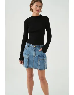 Aje Juno Cargo Micro Mini Skirt Blue Size AU 12 for rent on The Volte - image 1