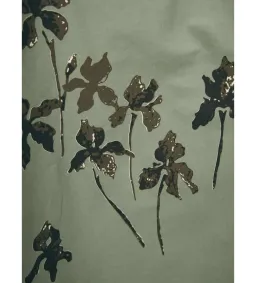 Reformation Kastoria Ruched Maxi Dress in Green/Iris Border Size 0/AU 6 for rent on The Volte - image 6