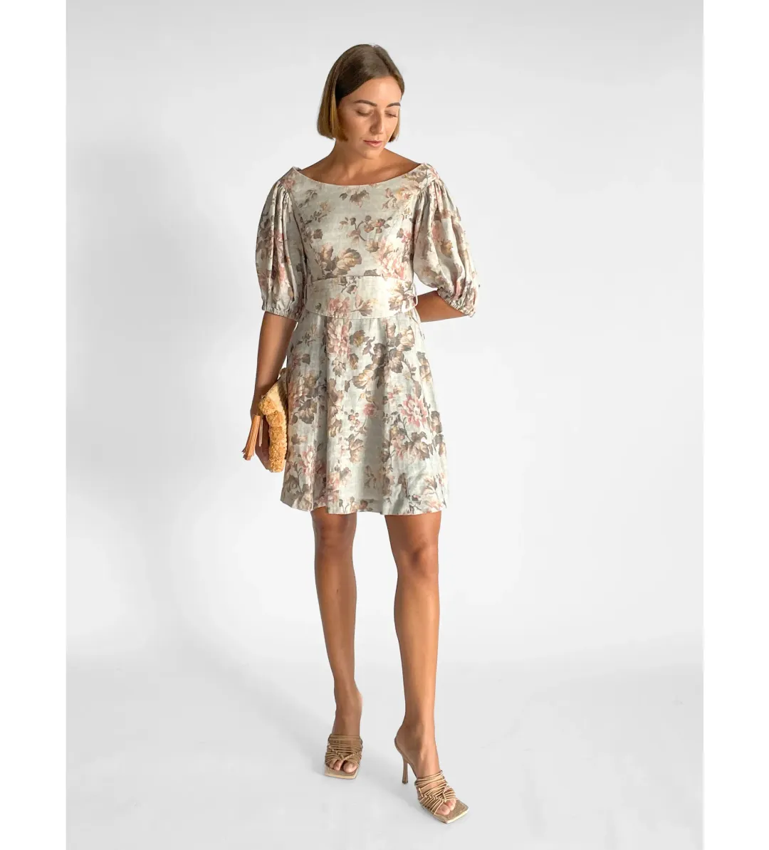 Zimmermann Fleeting Flip Mini Dress Mint Floral Size 12 for rent on The Volte - main image