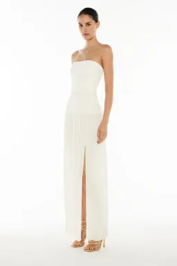 Manning Cartell Double Time Pleat Strapless Maxi White Size AU 6 for rent on The Volte - image 2