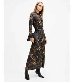 AllSaints Mina Maxi Dress Charm Black Size AU 10 for rent on The Volte - image 2