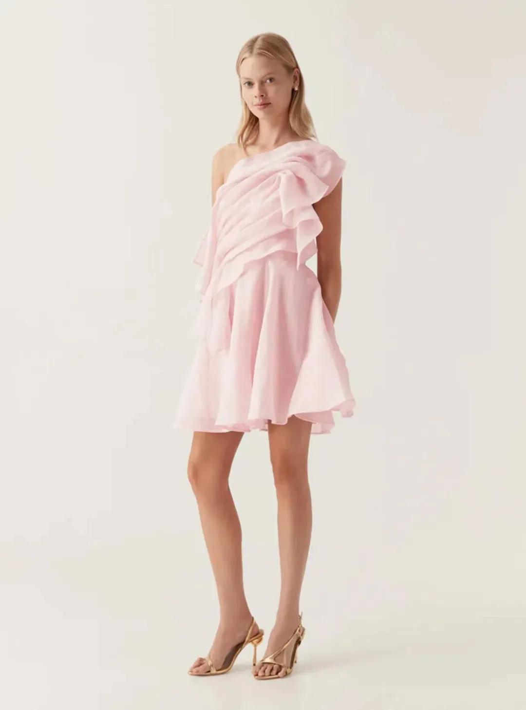 AJE Genesis Mini Dress Soft Pink Size AU 10 for rent on The Volte - main image