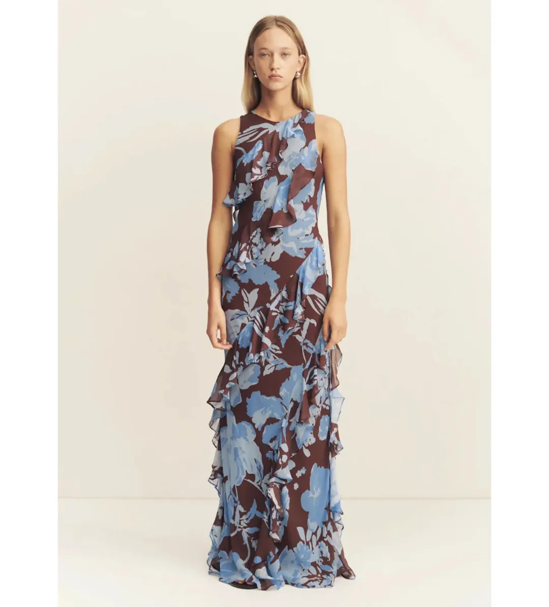 Shona Joy Olson Ruffle Maxi Dress Arcadian Floral Size 10 for rent on The Volte - main image