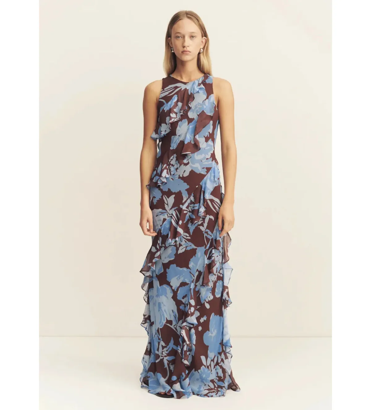 Shona Joy Olson Ruffle Maxi Dress Arcadian Floral Size 10 for rent on The Volte - main image