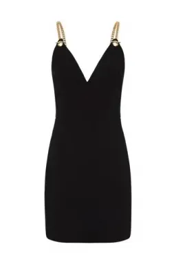 Rebecca Vallance Iman V Wire Mini Dress Black Size 4  for rent on The Volte - image 5